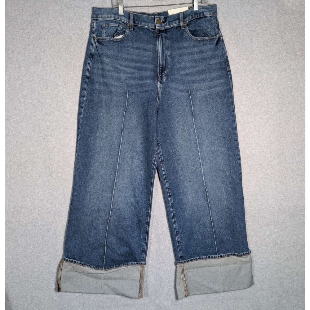 a.n.a Wide Leg Jeans Women 18 Highest-Rise Cuffed Hem Casual Versatile